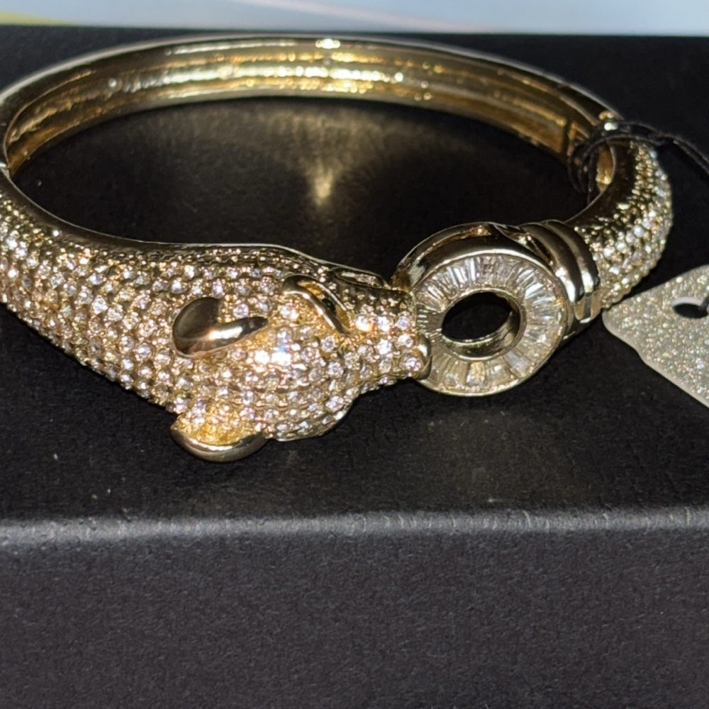Natasha Couture Panther Gold Statement Bracelet - Picture 7 of 9
